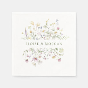 Guardanapo De Papel Casamento Botânico Elegante de Pastel Molho Pastel