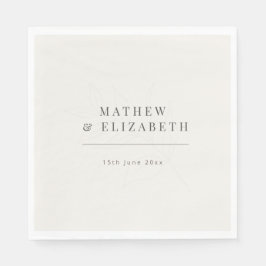 Guardanapo De Papel Casamento botânico minimalista | Branco quente