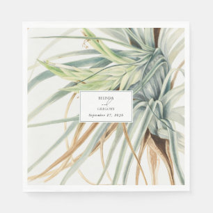 Guardanapo De Papel Casamento Botânico Neutral Bócio Russo com Aquarel