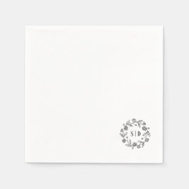 Guardanapo De Papel Casamento Botânico preto e branco