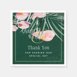 Guardanapo De Papel Casamento Botânico Rosa Tropical LeahG