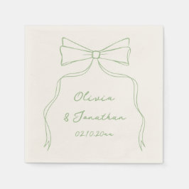 Guardanapo De Papel Casamento branco e verde do Arco desenhado à mão