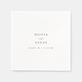 Guardanapo De Papel Casamento Branco Minimalista e Clássico 
