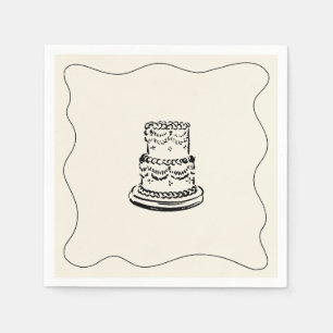 Guardanapo De Papel Casamento Caprichoso Retro Manuscrito
