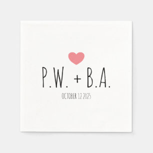 Guardanapo De Papel Casamento Cardíaco Simples Monograma