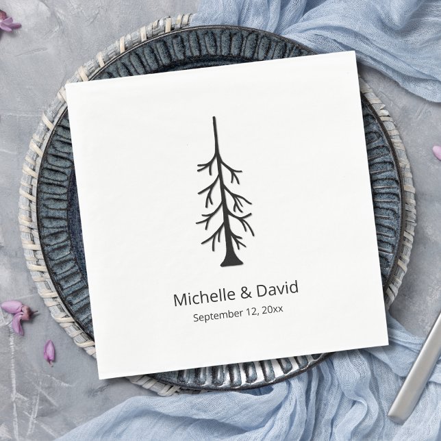 Guardanapo De Papel Casamento Casual Rustic Pine Tree Modern Boho (Criador carregado)