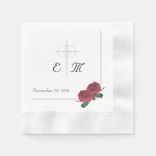 Guardanapo De Papel Casamento católico de Rosas finos