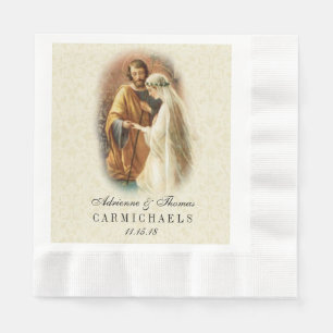 Guardanapo De Papel Casamento católico Mary Joseph do noivo da noiva