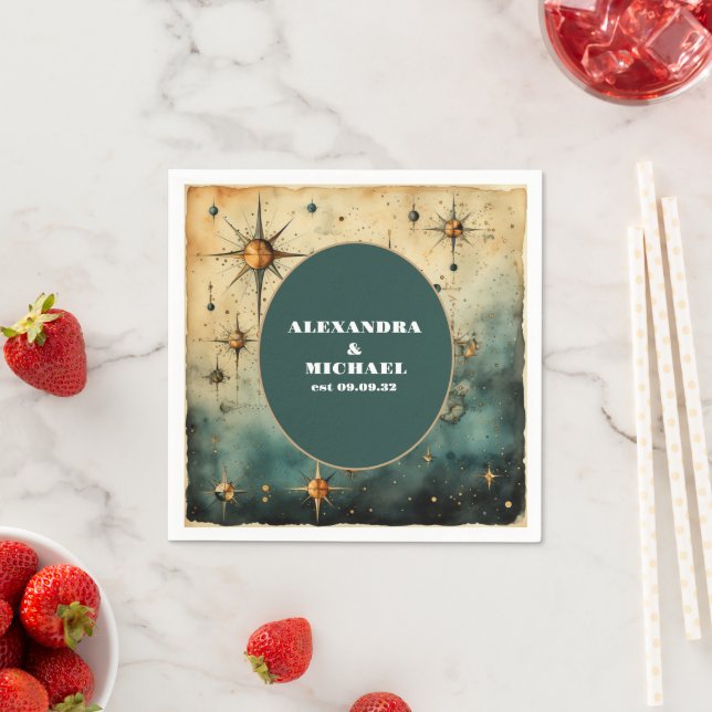 Guardanapo De Papel Casamento Celestial com Aquarela Vintage (Insitu)