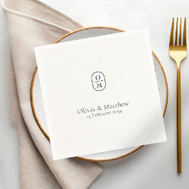 Guardanapo De Papel Casamento Chic Moderno Monograma Casamento