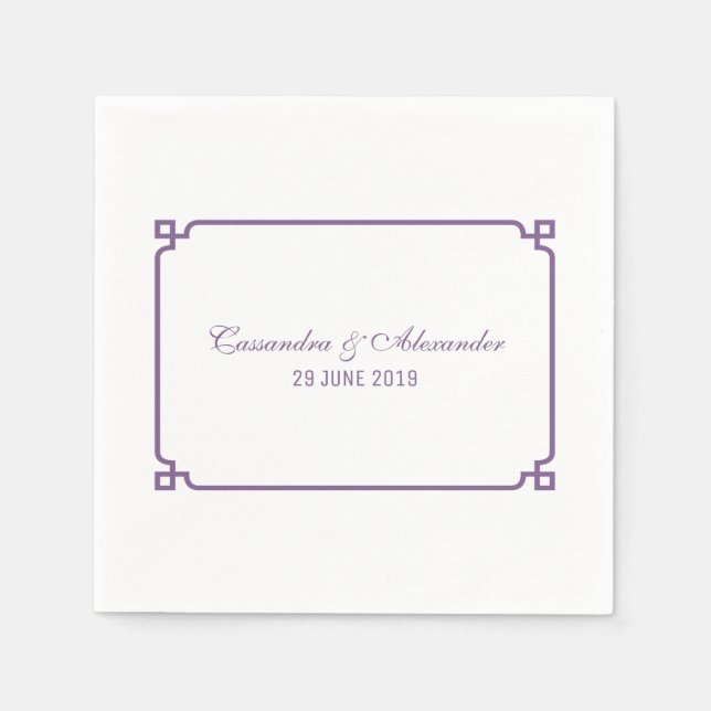 Guardanapo De Papel Casamento Chic Purple Deco (Frente)