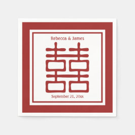 Guardanapo De Papel Casamento Chinês de Dupla Felicidade