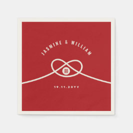 Guardanapo De Papel Casamento Chinês de Dupla Felicidade do Red Knot U