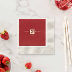 Guardanapo De Papel Casamento Chinês de Felicidade Dupla Quadrada Clás