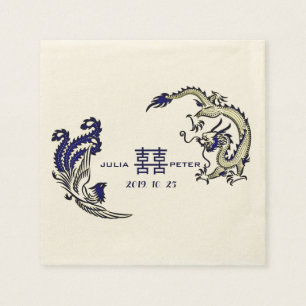 Guardanapo De Papel Casamento chinês personalizado Dragão-Phoenix