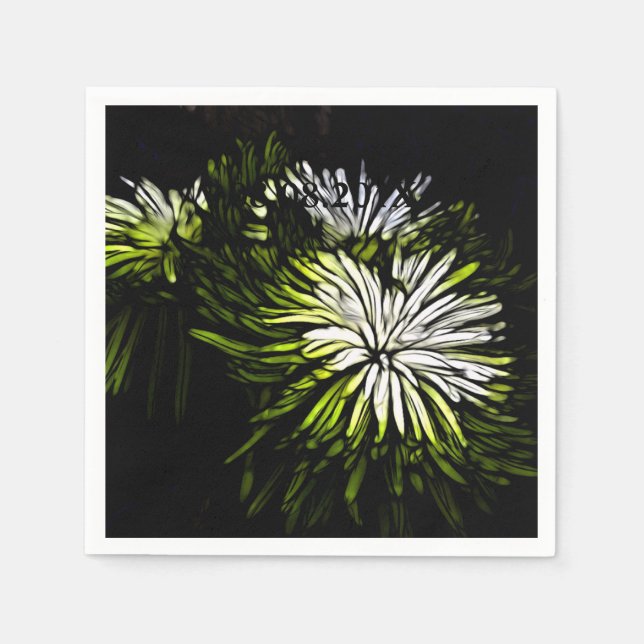 Guardanapo De Papel Casamento Chrysanthemum verde-da-índia (Frente)