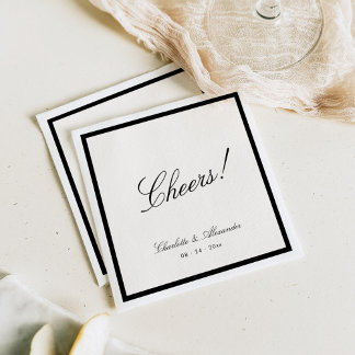 Guardanapo De Papel Casamento Clássico Caligrafia Dinheiro Antigo