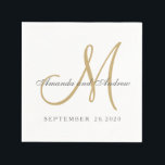 Guardanapo De Papel Casamento Clássico Cinza Branco Dourado Monograma<br><div class="desc">Guardanapos de papel de casamento com monograma cinza clássico e dourado e branco para casamentos e aniversários. Desenhado por Elke Clarke ©. Disponível em www/zazzle.com/monogramgallery*. Fontes de script elegantes. Personalize com os nomes da noiva e do noivo,  data do casamento e cores do casamento.</div>