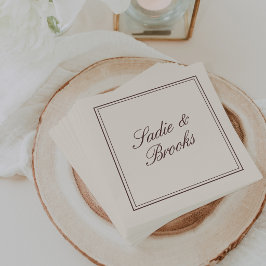 Guardanapo De Papel Casamento Clássico com Letra Burgundy Escura