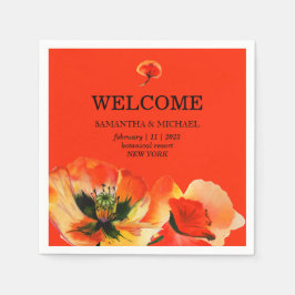 Guardanapo De Papel Casamento Clássico do Papoila Flor Vermelha do INT