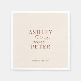 Guardanapo De Papel Casamento Clássico Minimalista de Script