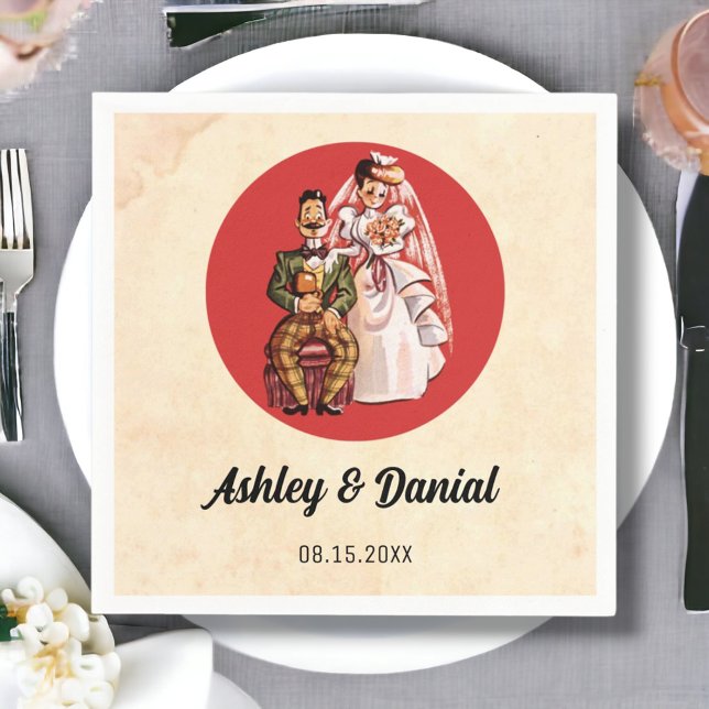 Guardanapo De Papel Casamento Clássico Russo de Noiva de Noiva de Vint (Criador carregado)