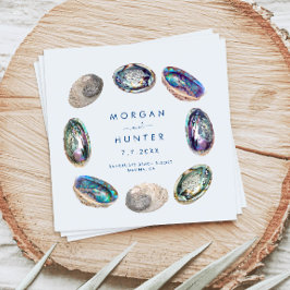 Guardanapo De Papel Casamento Colorido de Aquarela de Abalone Shell