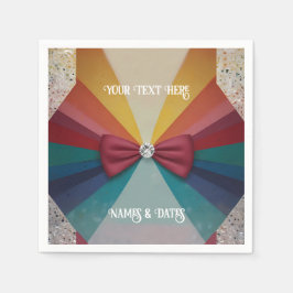 Guardanapo De Papel Casamento Colorido de Arco-Íris Elegante