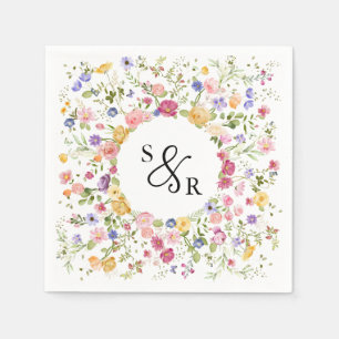 Guardanapo De Papel Casamento Colorido de Primavera Wildflower Meadow