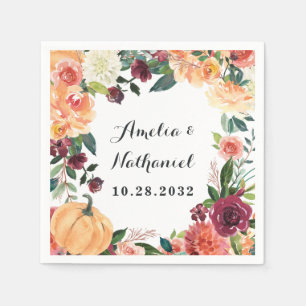 Guardanapo De Papel Casamento Com Ameaça De Queda De Pumpkin