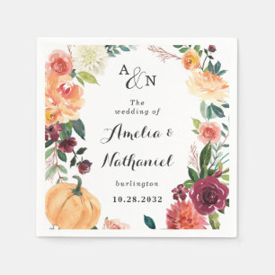 Guardanapo De Papel Casamento Com Ameaça De Queda De Pumpkin