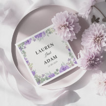 Casamento com Aquarela Floral Roxa Rústica