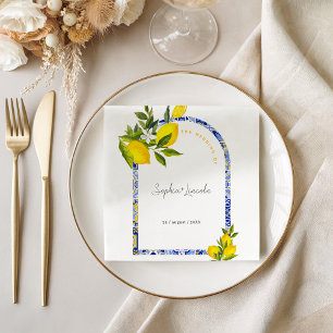 Guardanapo De Papel Casamento com Arch do Bô Mediterrâneo Lemon