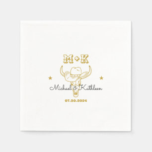 Guardanapo De Papel Casamento com Boêmia Ocidental do Cowboy Bull Skul