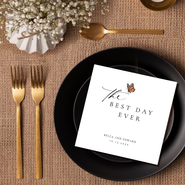 Guardanapo De Papel Casamento com Borboleta Moderna (Criador carregado)