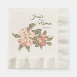 Guardanapo De Papel Casamento com Flor de Maçã Vintage