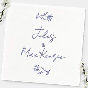 Guardanapo De Papel Casamento com Flor Silvestre Azul do Mediterrâneo