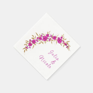 Guardanapo De Papel Casamento com Flores de Vinha de Trompete Selvagem