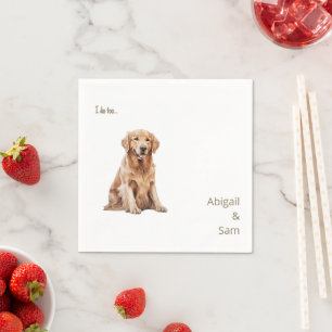 Guardanapo De Papel Casamento com Imagem Pet Watercolor