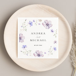 Guardanapo De Papel Casamento com lavanda violeta-roxa-Primavera selva