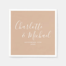 Casamento com Letra de Forma Elegante Bege