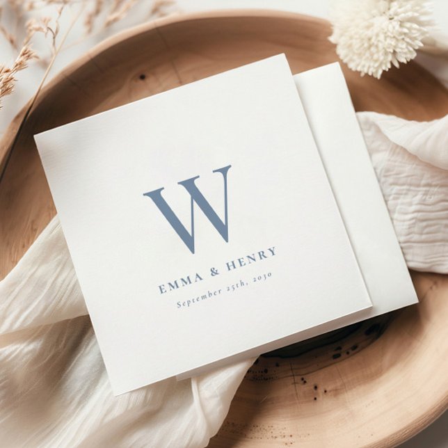 Guardanapo De Papel Casamento com Letra Inicial do Sobrenome Clássico  (Criador carregado)