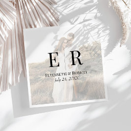 Guardanapo De Papel Casamento com Monograma de Foto Personalizado Mode