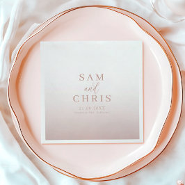 Guardanapo De Papel Casamento com monograma em Rose Gold Elegante