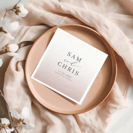 Guardanapo De Papel Casamento com Monograma em Rose Gold Minimalista C