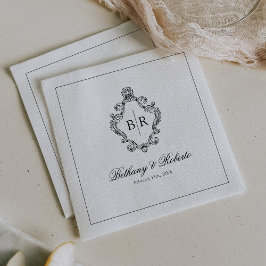 Guardanapo De Papel Casamento com Monograma Vintage