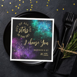 Guardanapo De Papel Casamento com Nébula Névoa Celestial Rosa-Rosa Neb