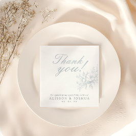 Guardanapo De Papel Casamento com o Toile Azul Floral, francês legante