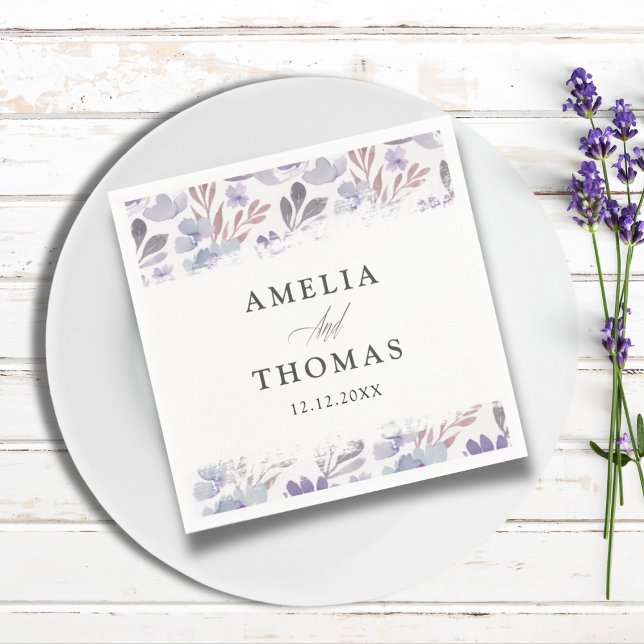 Guardanapo De Papel Casamento com padrão de água-forte floral Boho (Criador carregado)