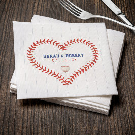 Guardanapo De Papel Casamento com Pinstripe no Baseball Softball Sport